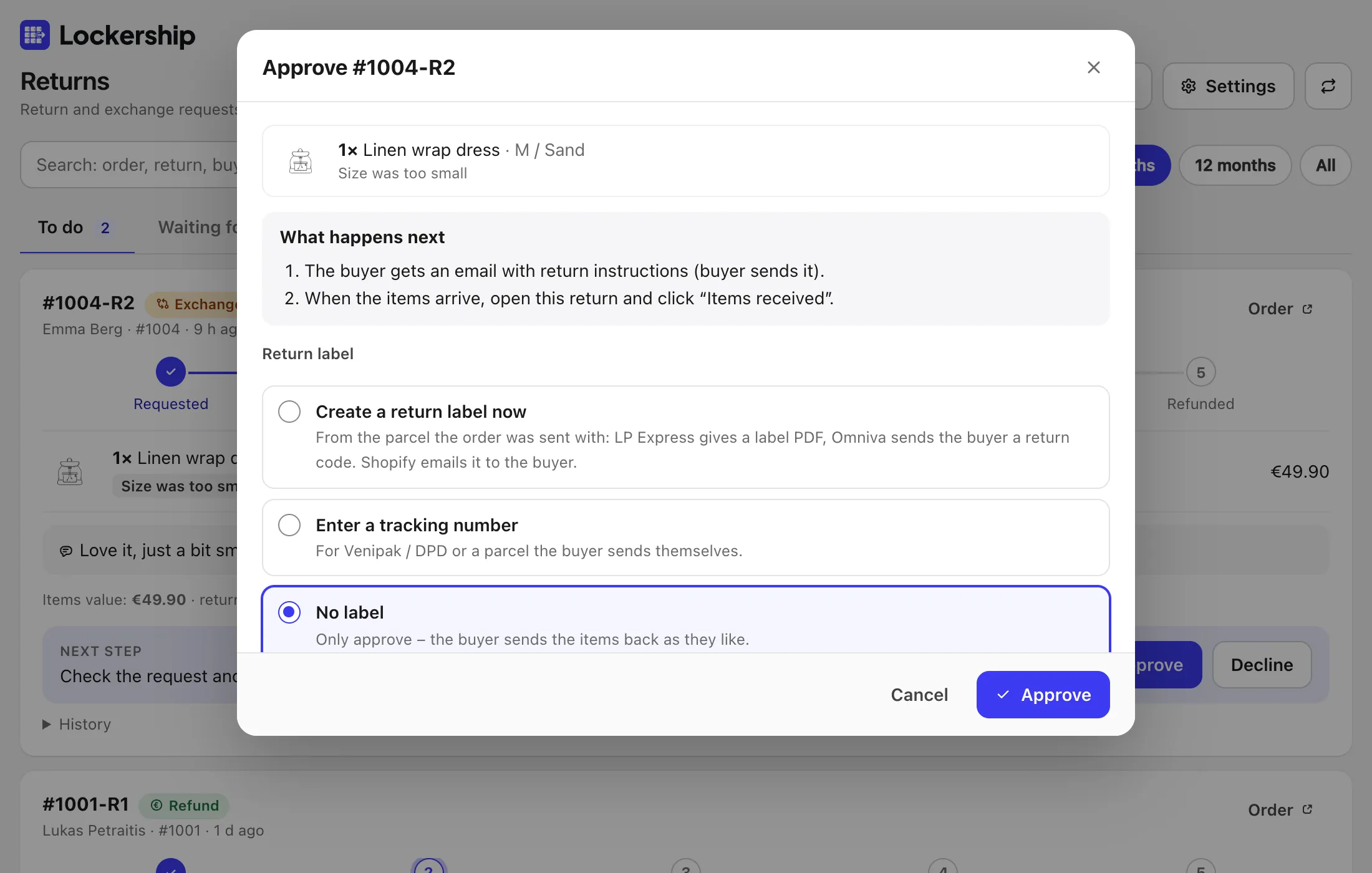 Handle the first request