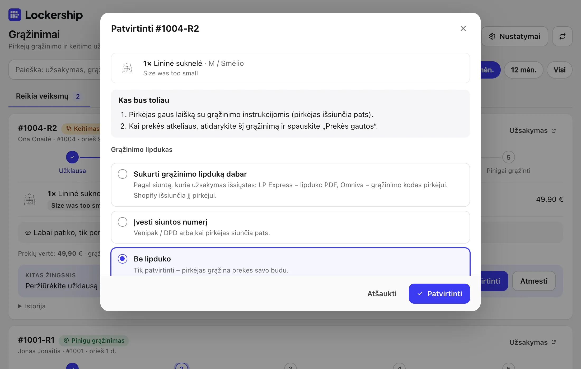 Sutvarkykite pirmą užklausą