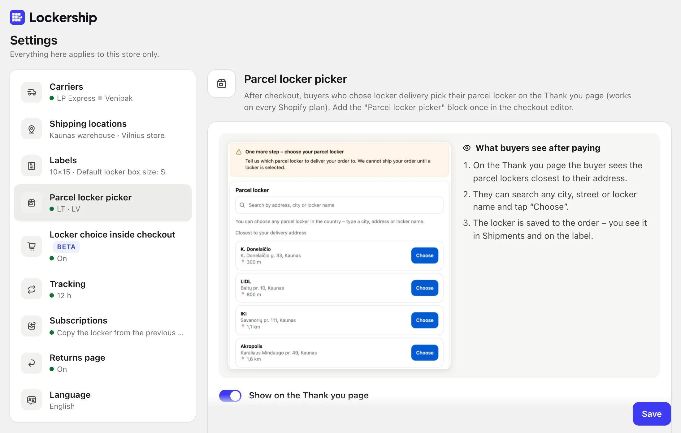 Choose where the picker shows