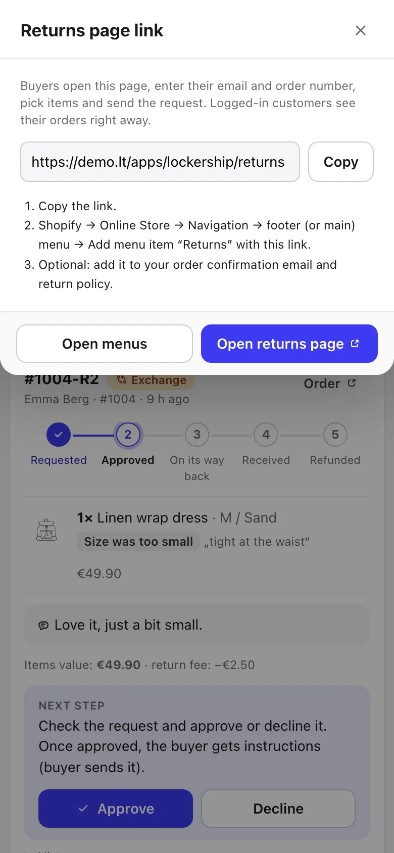 Add the link to your menu
