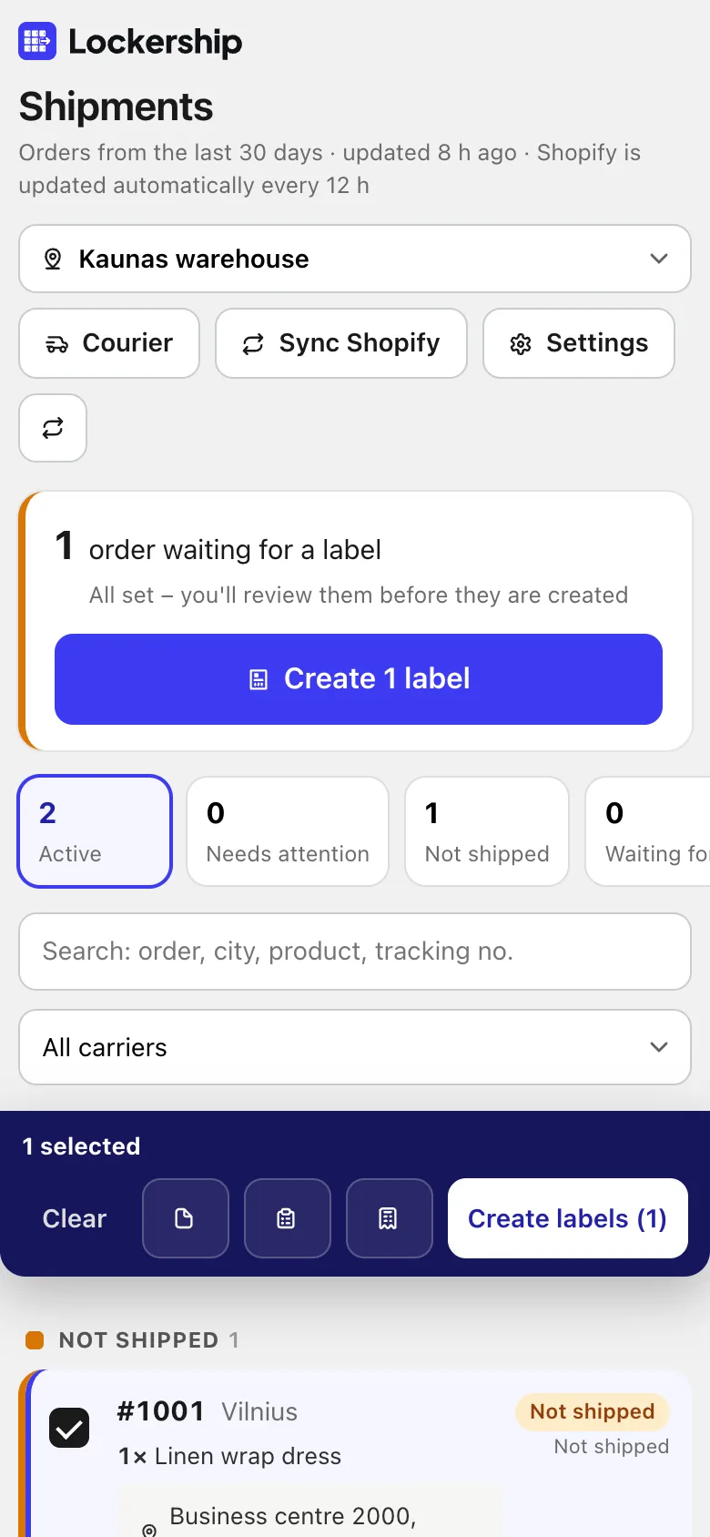 Pick the orders